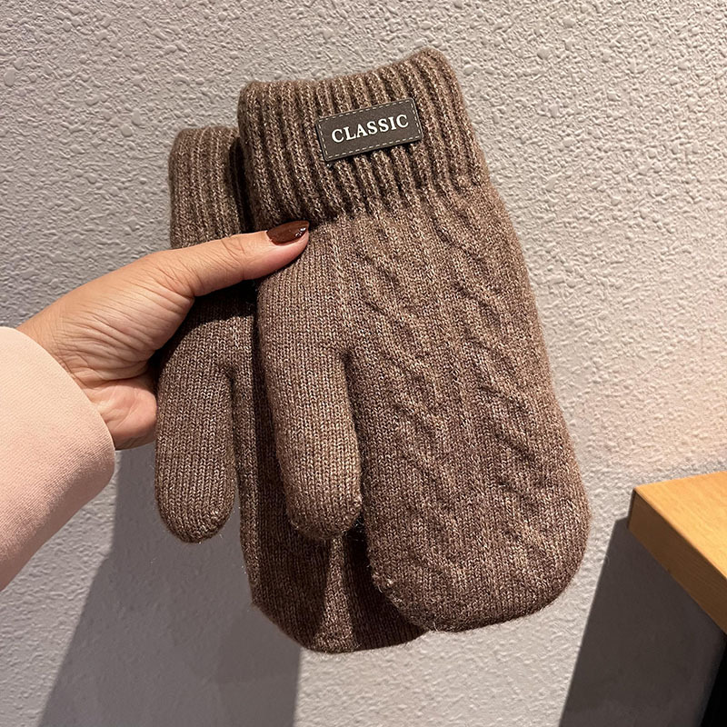 TEMU 1 Pair Of Autumn/winter Mittens, Thickened Design For And Cold Protection