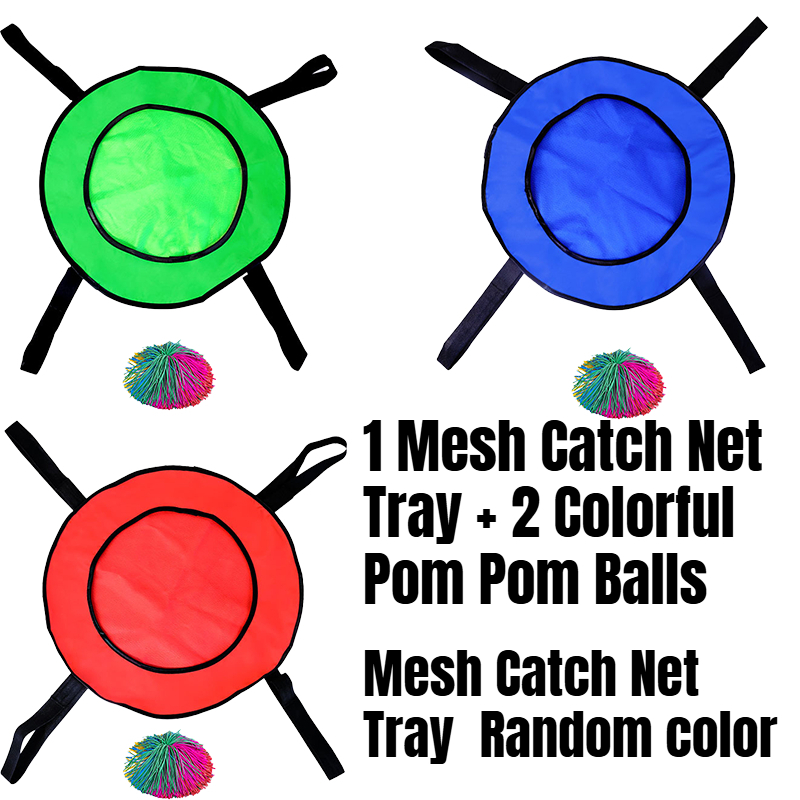TEMU 3pcs Throwing And Catching Game Set, 1pc Launcher Ring And 2pcs Soft Balls, Random Red/green/blue , Outdoor Toy, Hand-eye Coordination And