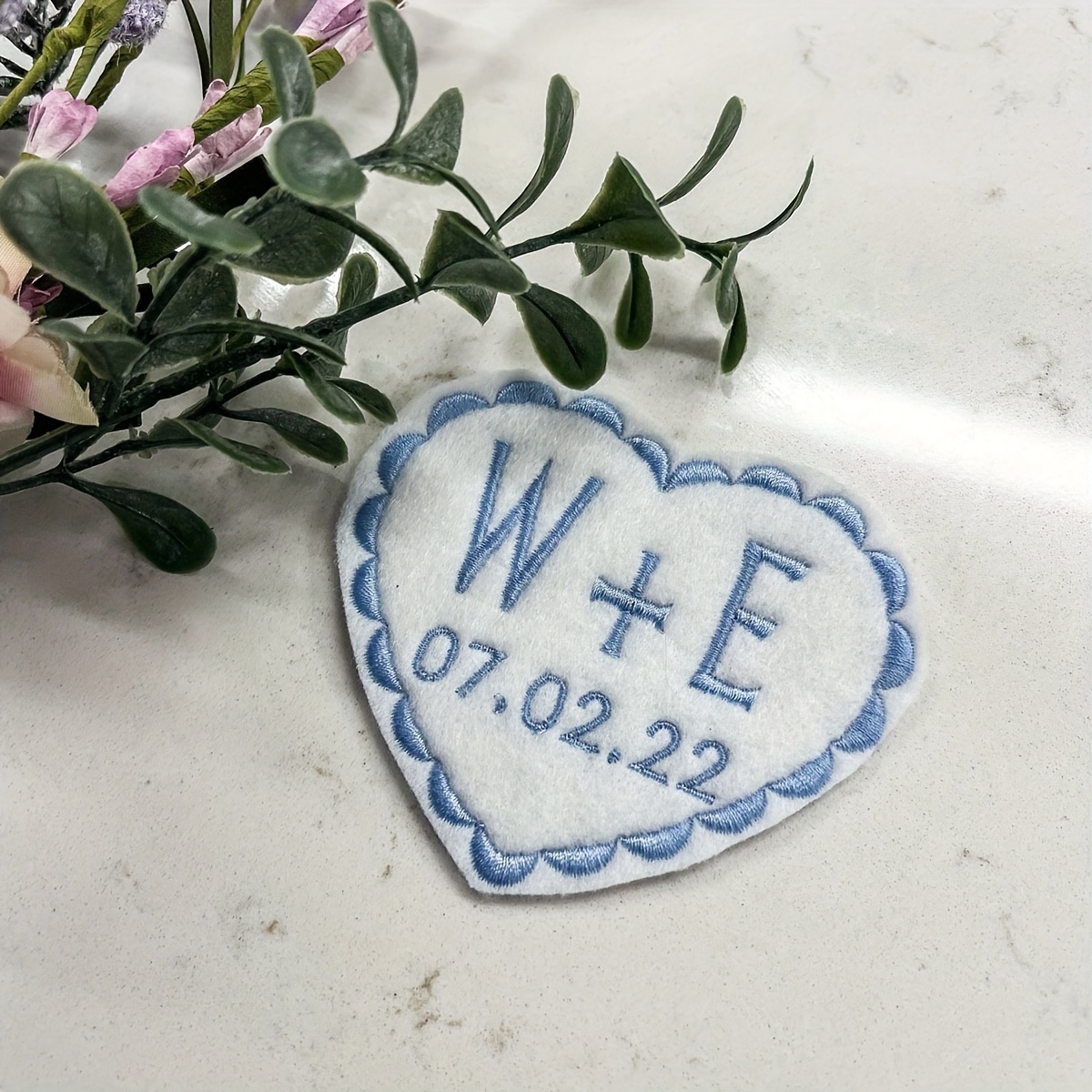 TEMU Custom Embroidered Wedding Name Patches - 7.62-15.24 Cm Iron-on/sew-on Labels Suitable For The Bride And Wedding Attire, Suits, Veils - Classic