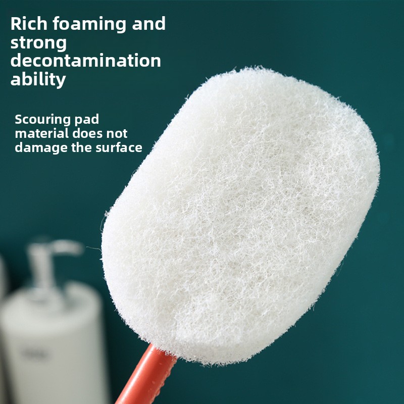 long handle sponge brush for deep cleaning bathtubs extended handle reaches tight spaces high elastic sponge head for easy foaming and stain removal soft material protects bathtub enamel household bathroom cleaning tool non   for   Product details 0