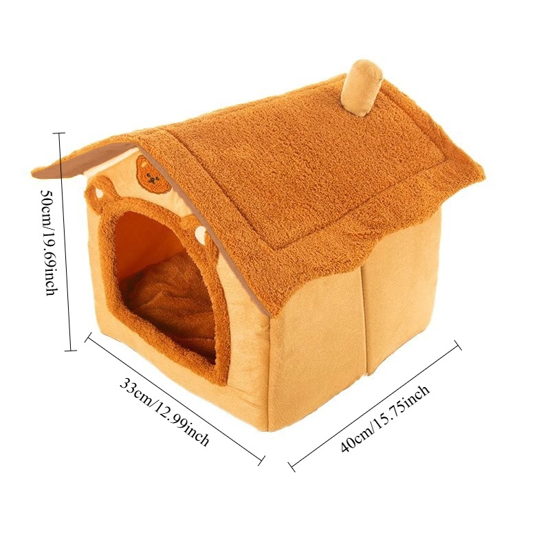 TEMU Gifts For Dogs, Dog Bed/dog House/pet House/pet Bed, Warm, Soft, And Comfortable Indoor Dog Bed For Winter, With A Thick Velvet Cushion Inside,