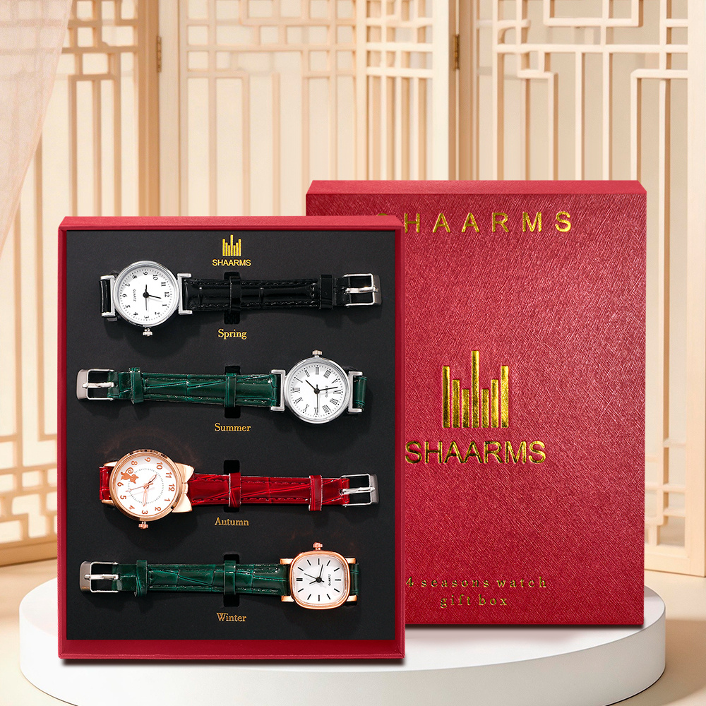 4pc Elegant Quartz Women's Watches Gift Set