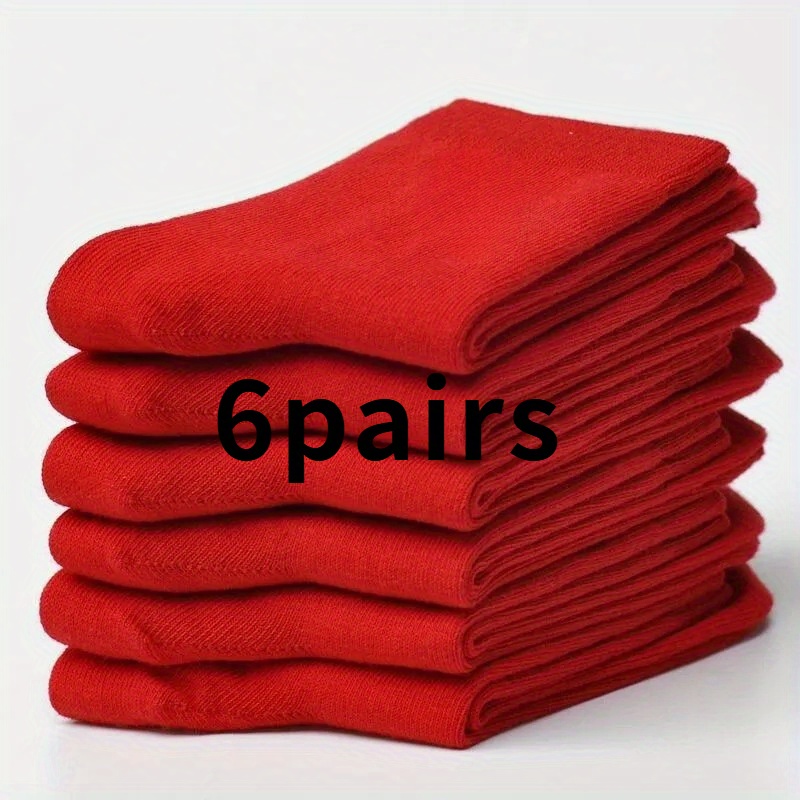 Image of 6 Pairs Of Festive Socks For Men And Women, Wedding Gifts For Couples, Universalized Socks Used For Festivals, New Year's Eve, Weddings, Couples Wear High- Mid-tube Cotton Socks
