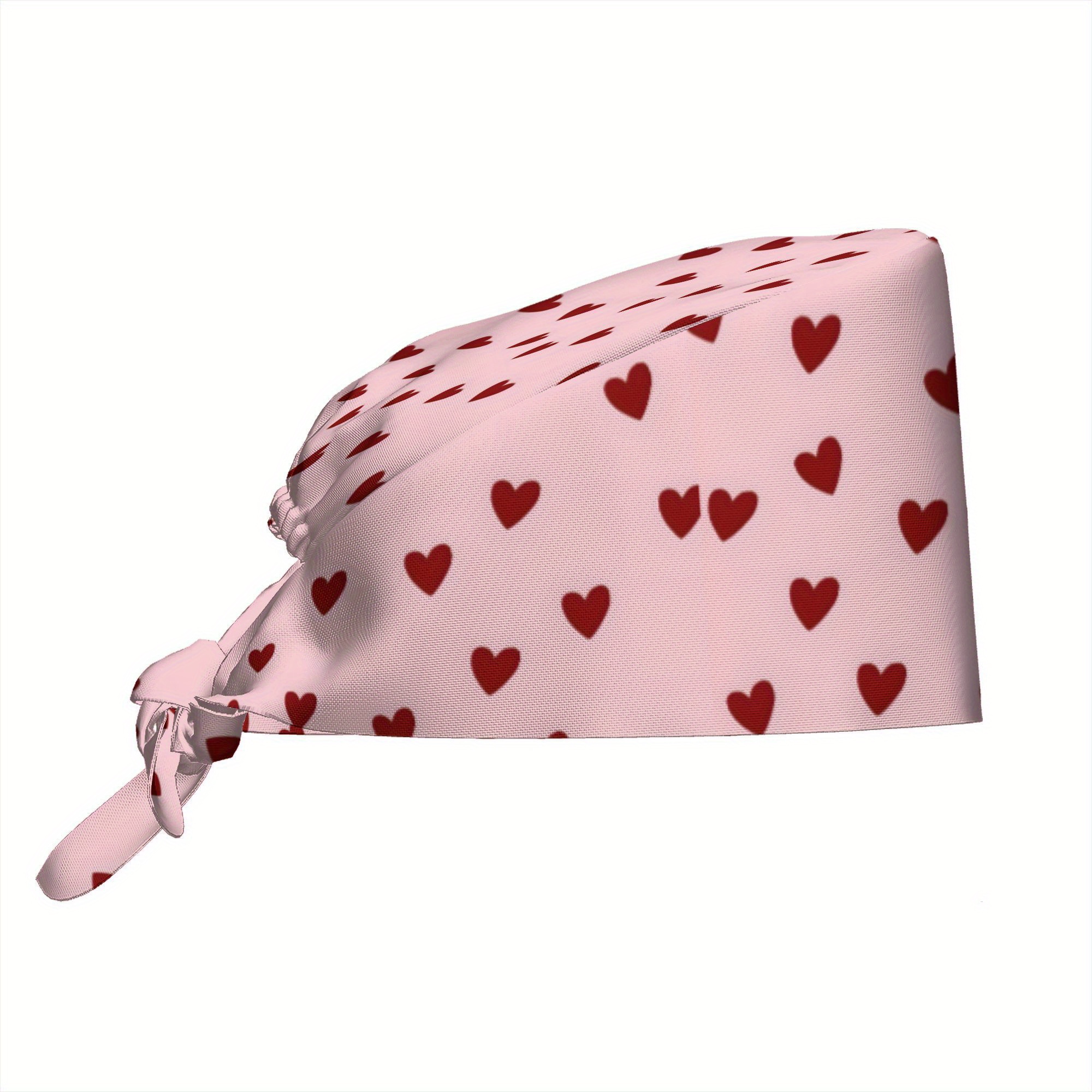 TEMU 1pc Love Women's Stylish Printed Work - Lightweight Adjustable Skull , Tie-back Nurse Hat, Dustproof Chef & Cooking , Perfect For Floral Shops &