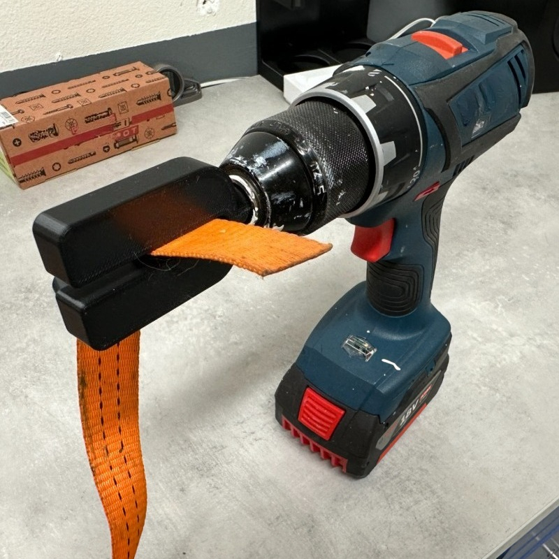 Say Goodbye to Manual Winding! Ratchet Strap with Electric Retractor, 13mm Chuck Drill-driven, 60mm Wide Strap with One-button Winding, Essential for Handling and Storage