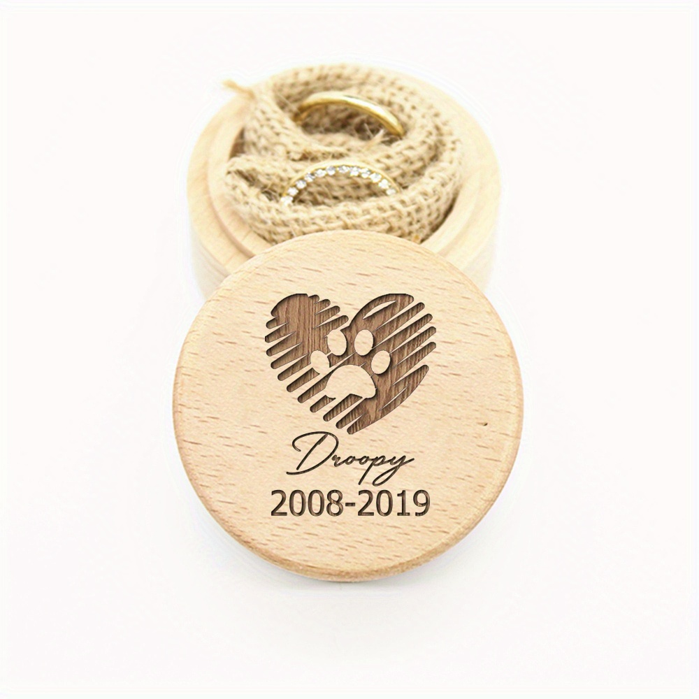 Customized Paw Print Pet Memorial Box for Keepsakes