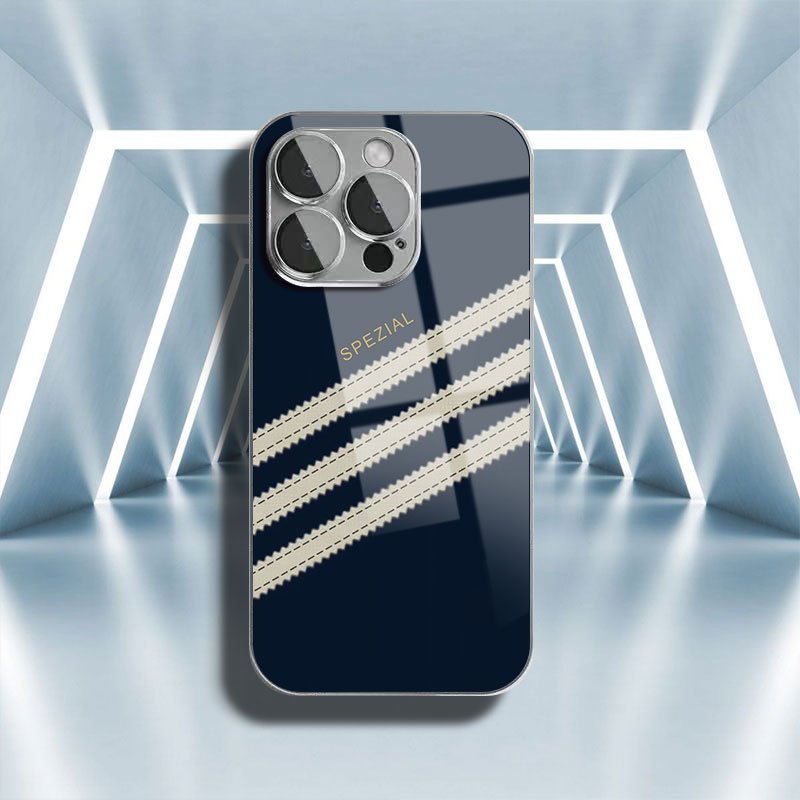 Image of Phone Case - Phone Case: Premium Navy Blue Glass Phone Case 2026 New Arrival Heat Dissipation And Perfect Scratch And Drop Resistance, Compatible With Iphone 17 16 15 14 13 12 11 Pro E, Ideal Gift For