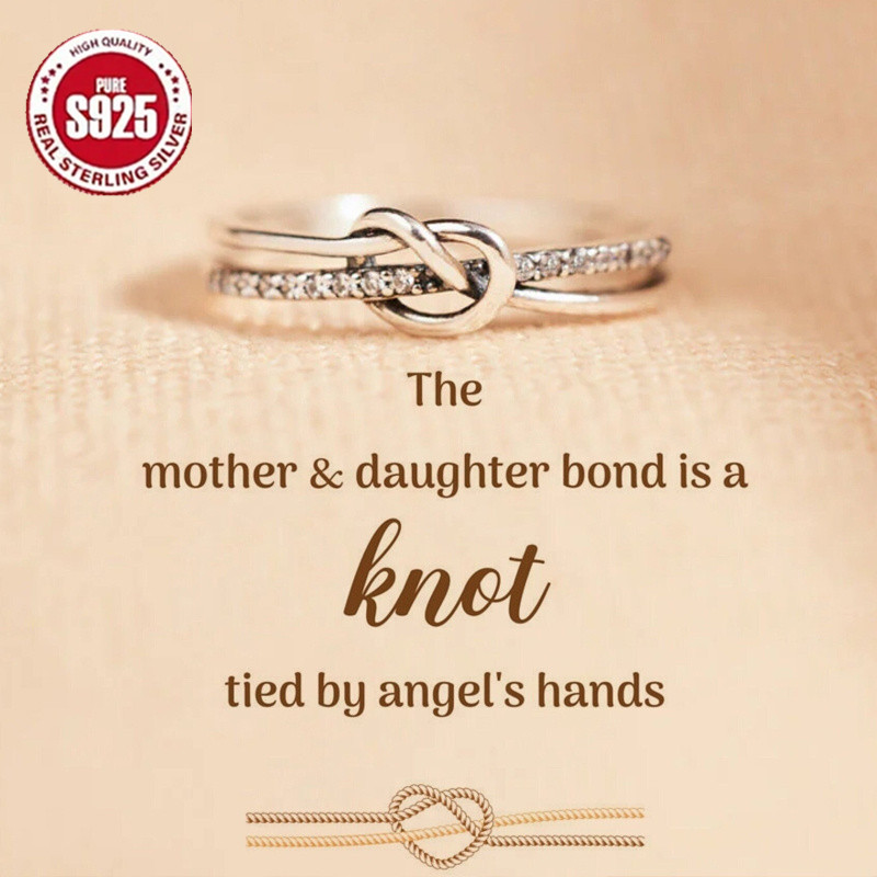 TEMU 925 Sterling Silver Interlocking Love Ring, Suitable For Men And Women As A Gift For , Symbolizing . This Is For A Birthday, Christmas, And