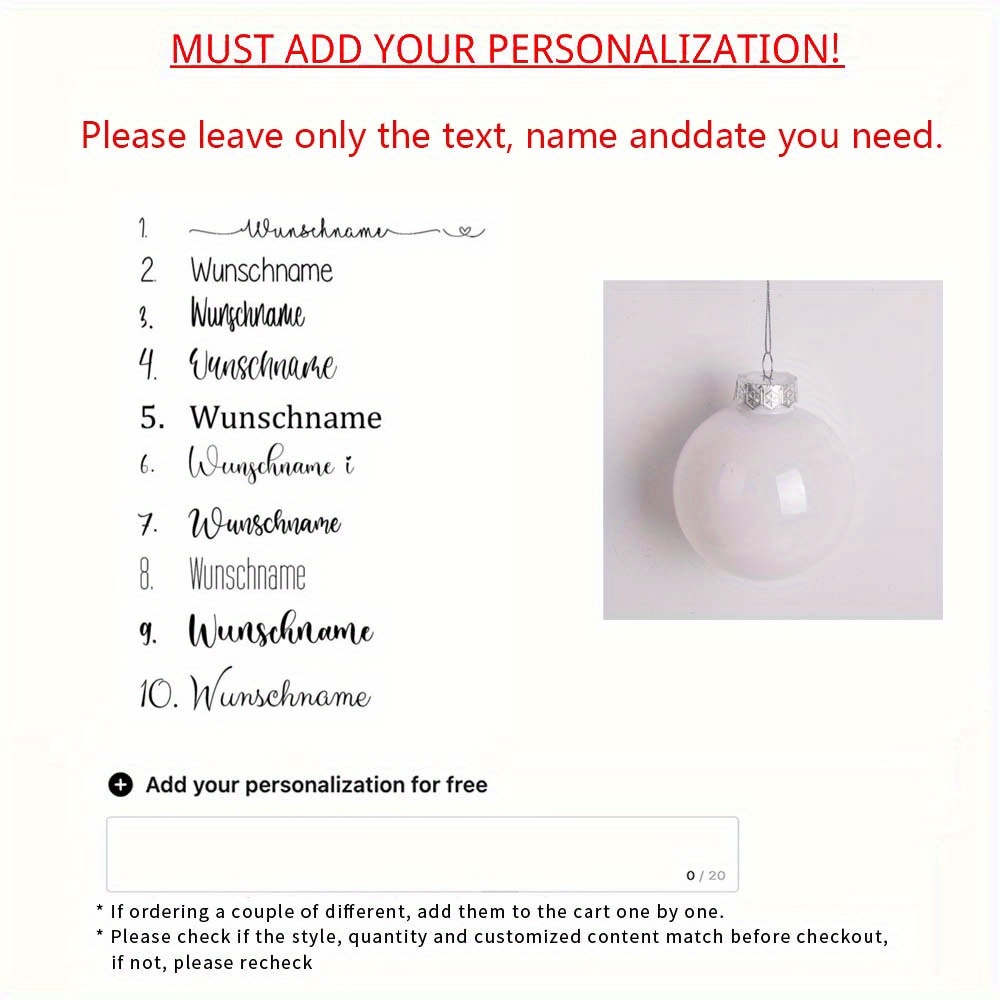 TEMU 1 Ornamento personalizzato per albero di Natale, palline natalizie personalizzate, ornamenti decorativi, palline festive, regali di Natale,