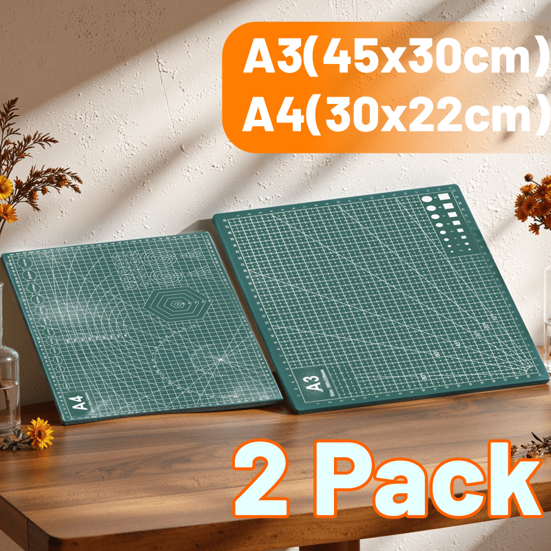 TEMU Cutting Mat Self - 2 Premium Rotary Cutting Mats (a3 & A4) For Sewing, Quilting, , Model, Crafts, Scrapbooking & Fabric - Non-slip, Easy-clean