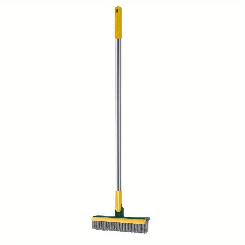 TEMU Floor Scrub Brush 2 In 1 Cleaning Brush Long Handle Removable Wiper Magic Broom Brush Squeegee Tile Kitchen Cleaning Tools