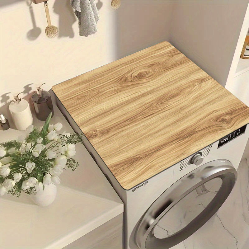 E-shop Einteilige Waschmaschinen-Schutzmatte mit Holzmaserung, Polyester-Diatomeen-Erz-Material, wasserabsorbierende Arbeitsplatten-Matte,