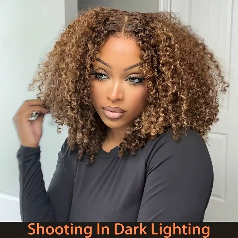 Glueless Wigs Human Hair Pre Cut Deep Wave Lace Front Wigs 4/27 Ombre To Honey Blonde Highlights Human Hair For Beginners Upgraded No Glue 13x4 Hd Lace Closure Wigs For Women, Bob Wig