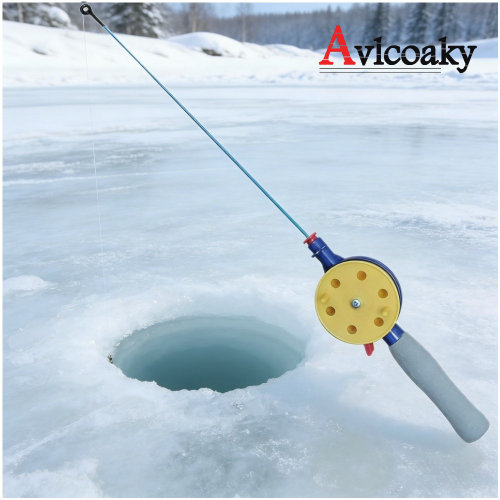 Winter Ice Fishing Rod, Compact Carbon Fiber Winter Fishing Gear, 56cm Ice Fishing Setup With Reel, Line, Hooks, Storage Box, For Winter Fishing Enthusiasts And Outdoor Adventures - View #6