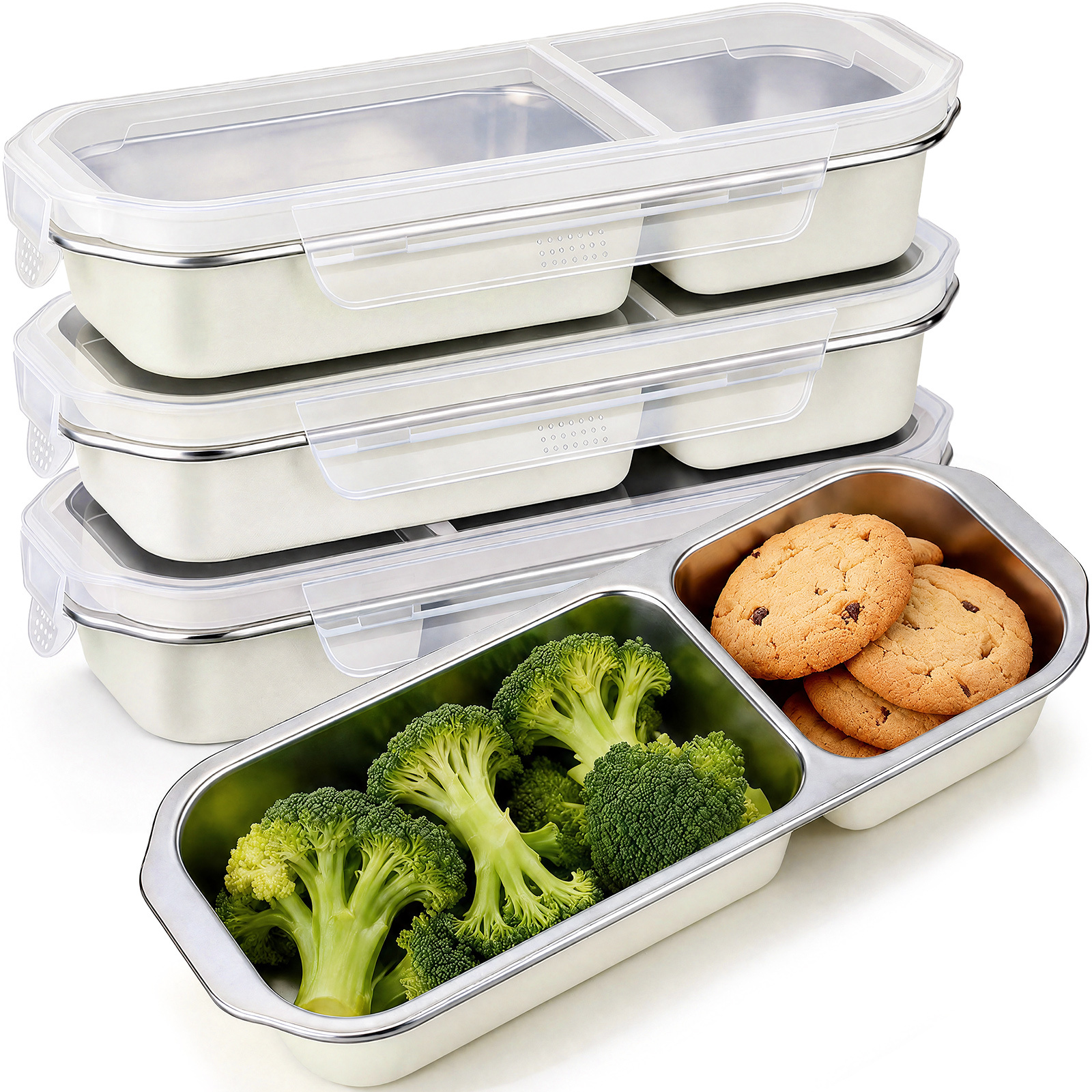 stackable lunch box stainless steel sold on Temu United States