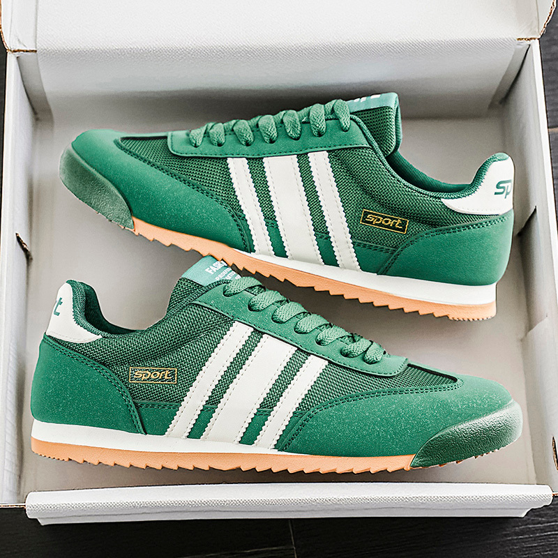 Spring New Arrival Men'S Laced Athletic Sneakers with Color Block Striped Design, Offering Excellent Comfort, Breathable And Cool, Suitable for Daily Outdoor Activities, Travel, Camping, And Fitness Gear