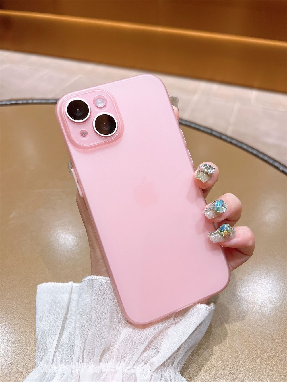 Compatible Apple 15 Phone Case New Pink iPhone 14 Pro Max Ultra-thin Heat Dissipation 13/12/11 Transparent Simple