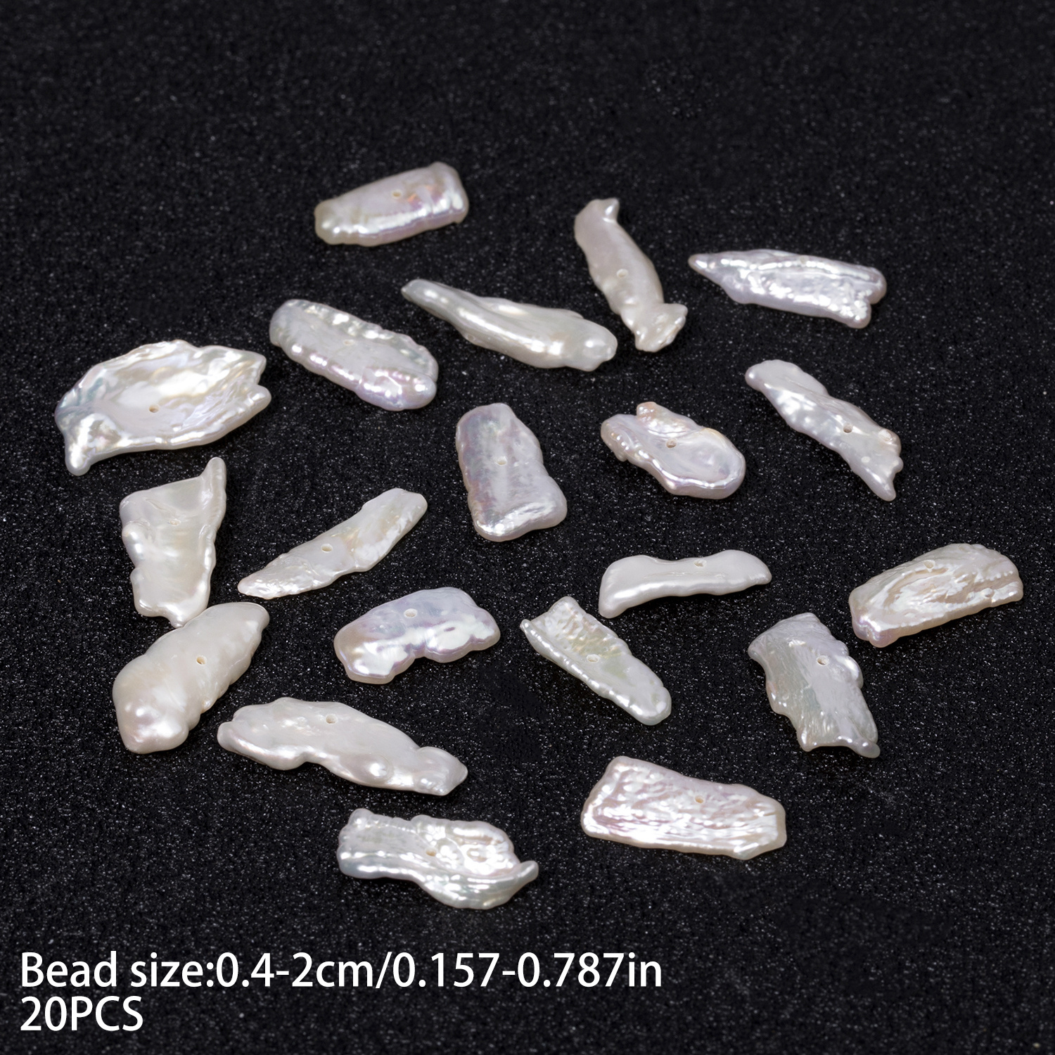 Image of 20pcs 4-20mm Natural Freshwater Baroque Pearl Irregular Gorgeous Loose Spacer Beads For Jewelry Making Diy Elegant Bracelets Necklace Earrings Accessories For Women Gifts