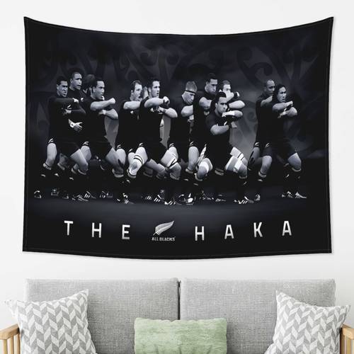 tapestry dynamic new zealand art print durable beige fabric lightweight multiple sizes for living room bedroom office decor sports fan gift cultural home accent modern aesthetic fabric bedroom wall art stylish wall hanging soft texture decorative wall hanging gift