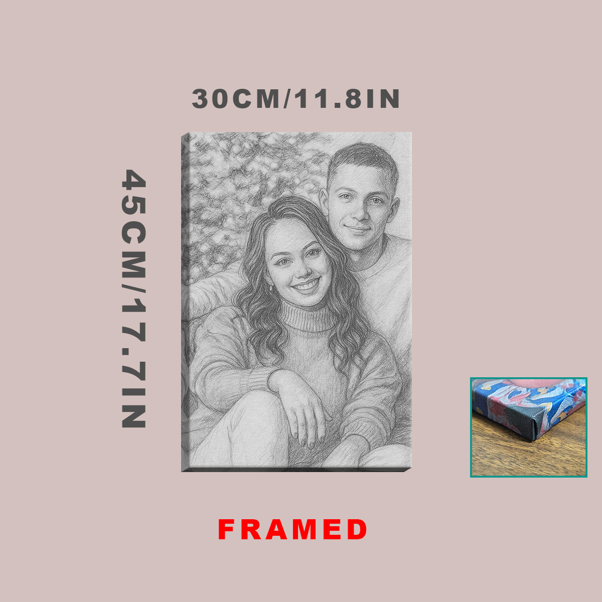 TEMU 2d Flat, 2d Flat, Unique Personalized Artwork Customization, Choose Framed Or Frameless, Premium Canvas, Personalized Design Of Your Portrait