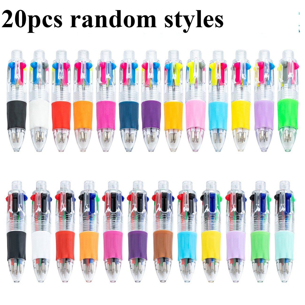 TEMU 10/20pcs -color Pen/cute Portable Four-color Pen - Random, Perfect Gift For Birthday | Day | Labor Day | Thanksgiving | Christmas And Other