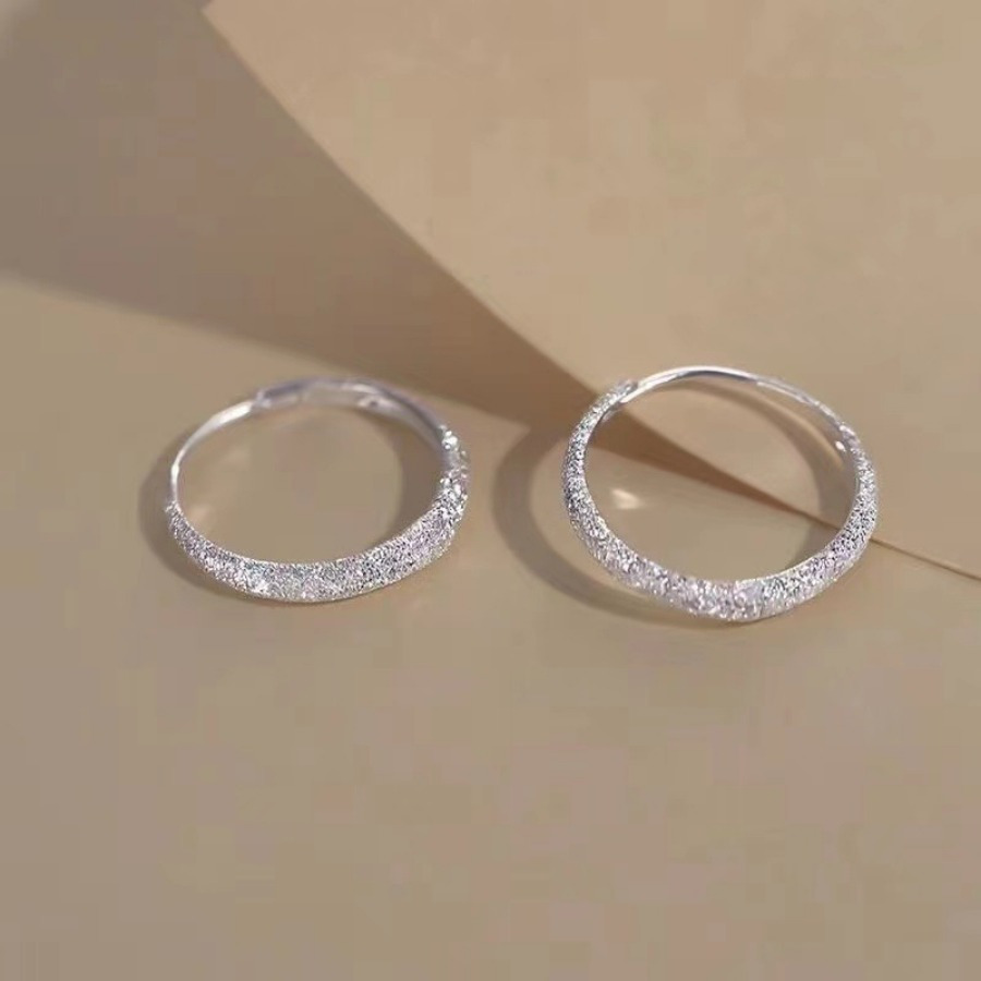 Silvery Hoop Earrings for Galaxy Sparkling Hoop Earrings
