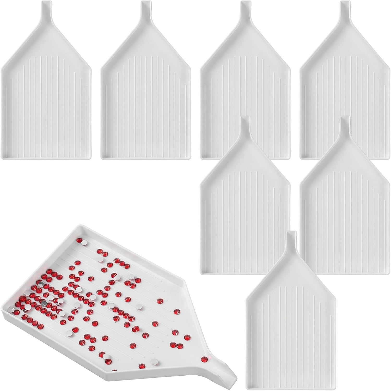 TEMU 8pcs Plastic Diamond Painting Bead Sorting Tray Set (9.6 X 5.5 Cm) - Diamond Painting Additions And Tools For Crafts, Nail Art, And Rhinestone