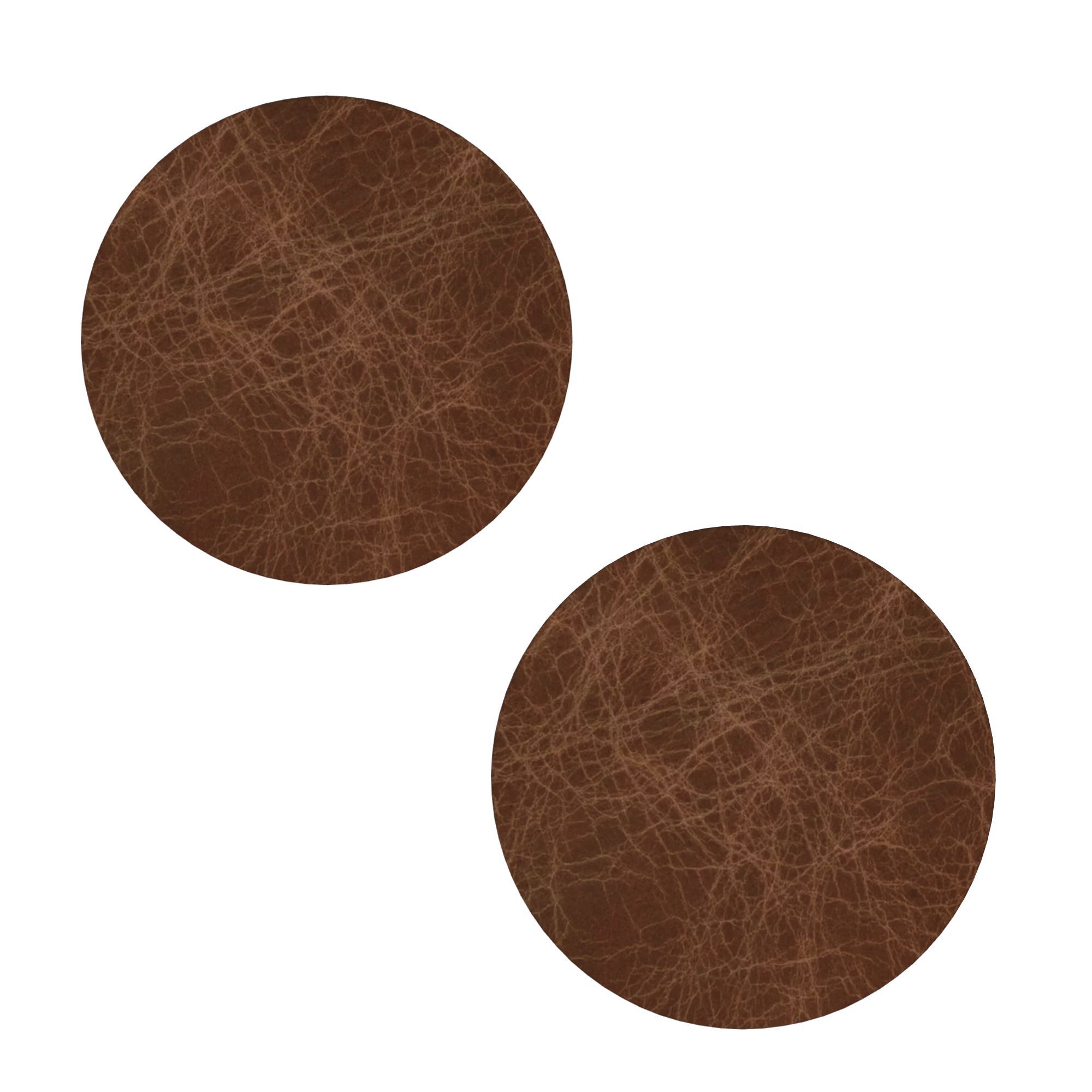 TEMU Leather Pattern Round Car Coaster 2-pcs Set With Personalized Printing Suitable For Men And Women, All Season Universal Leakproof Cup Holder Mat