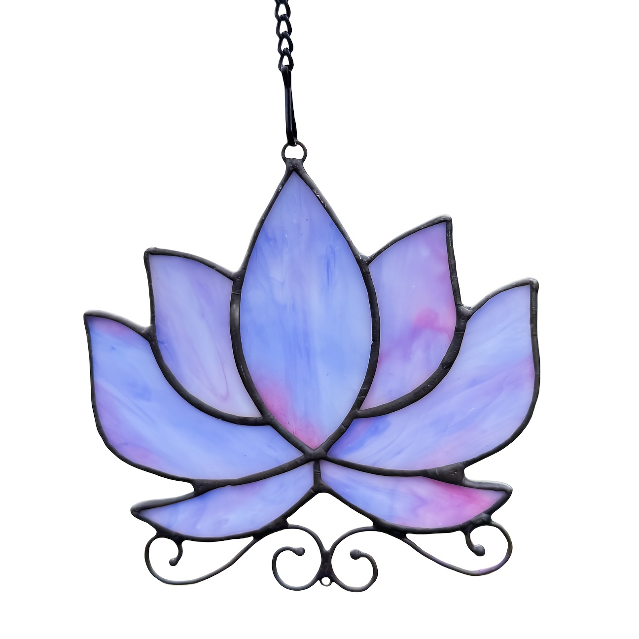 TEMU 2d Flat, 1pc Purple Sacred For Lotus Window Hanging Suncatcher, Acrylic Solar Suncatcher, Colorful Window Decoration, Birthday Christmas Gift,