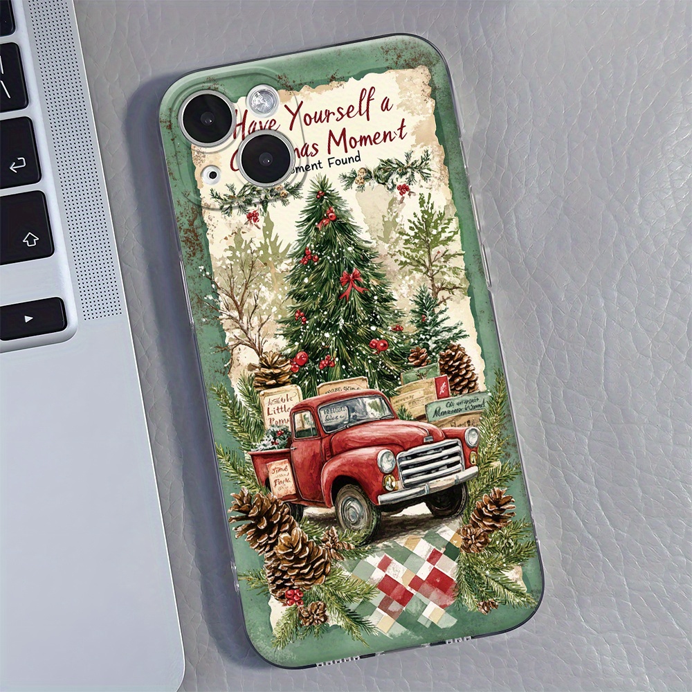 

Christmas Season Holiday Vibe Tree Truck Phone Case For Iphone 11/12/13/14/15/16 Pro Max/plus, Protective Cover