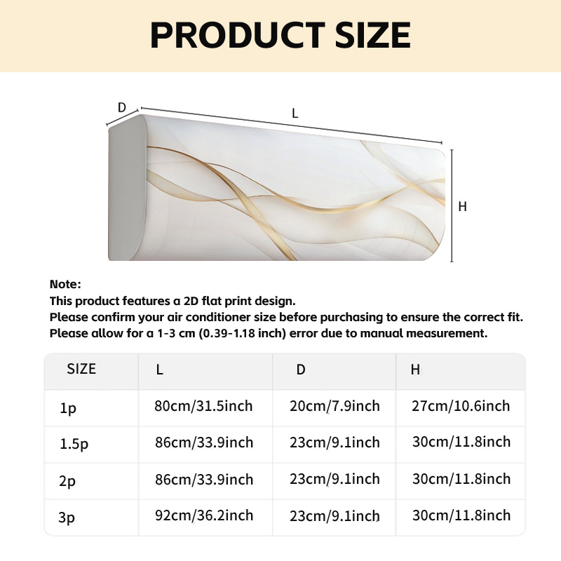 TEMU 1pc 2d Exquisite Pattern Air Conditioning Cover (excluding Air Conditioning), Hanging Air Conditioning Protective Cover, Modern Home Decoration,