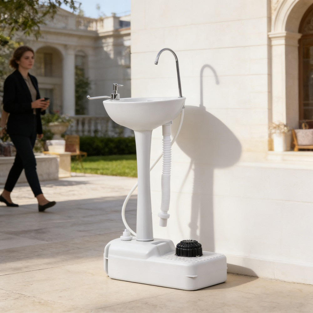 Hand Sink, Mobile Sink, Portable, With Wheels, 51 Cm X 33.5 Cm X 103 Cm