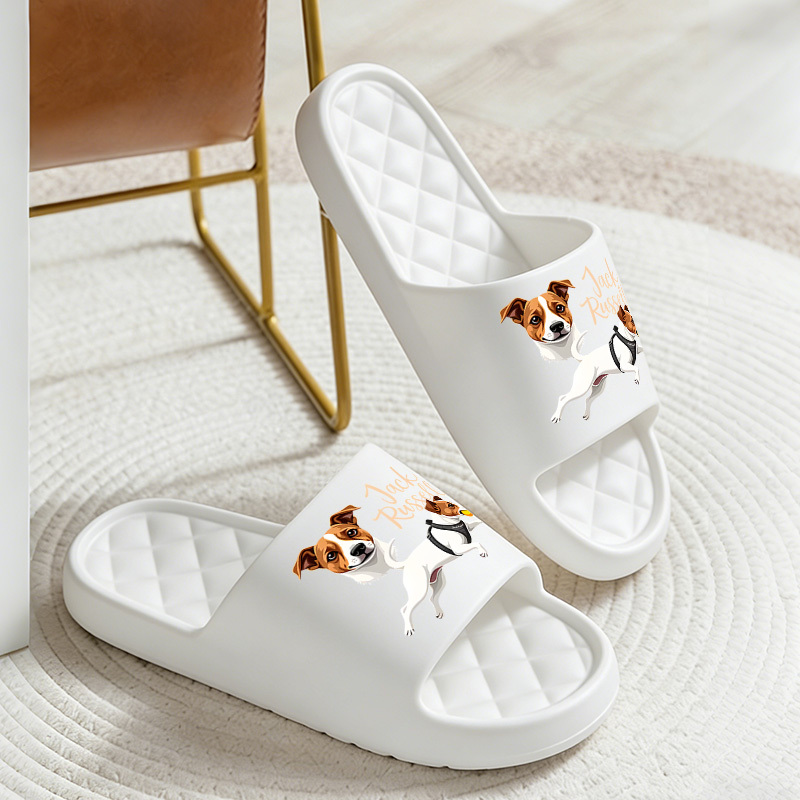 TEMU 1 Pair Of Terrier Printed Unisex Slippers, Plus-size Slippers, Everyday Slippers, Indoor/outdoor Slippersâsuitable For , Easily Complementing