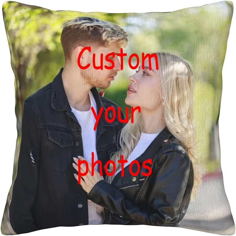 

Customized Foam Pillow- Gift For Lovers, 18x18 Inches Short Plush Single-sided Printing, Suitable For Sofa, Bed, Car Cushion Or Lumbar Support, Zipper Closure, Hand Wash Only