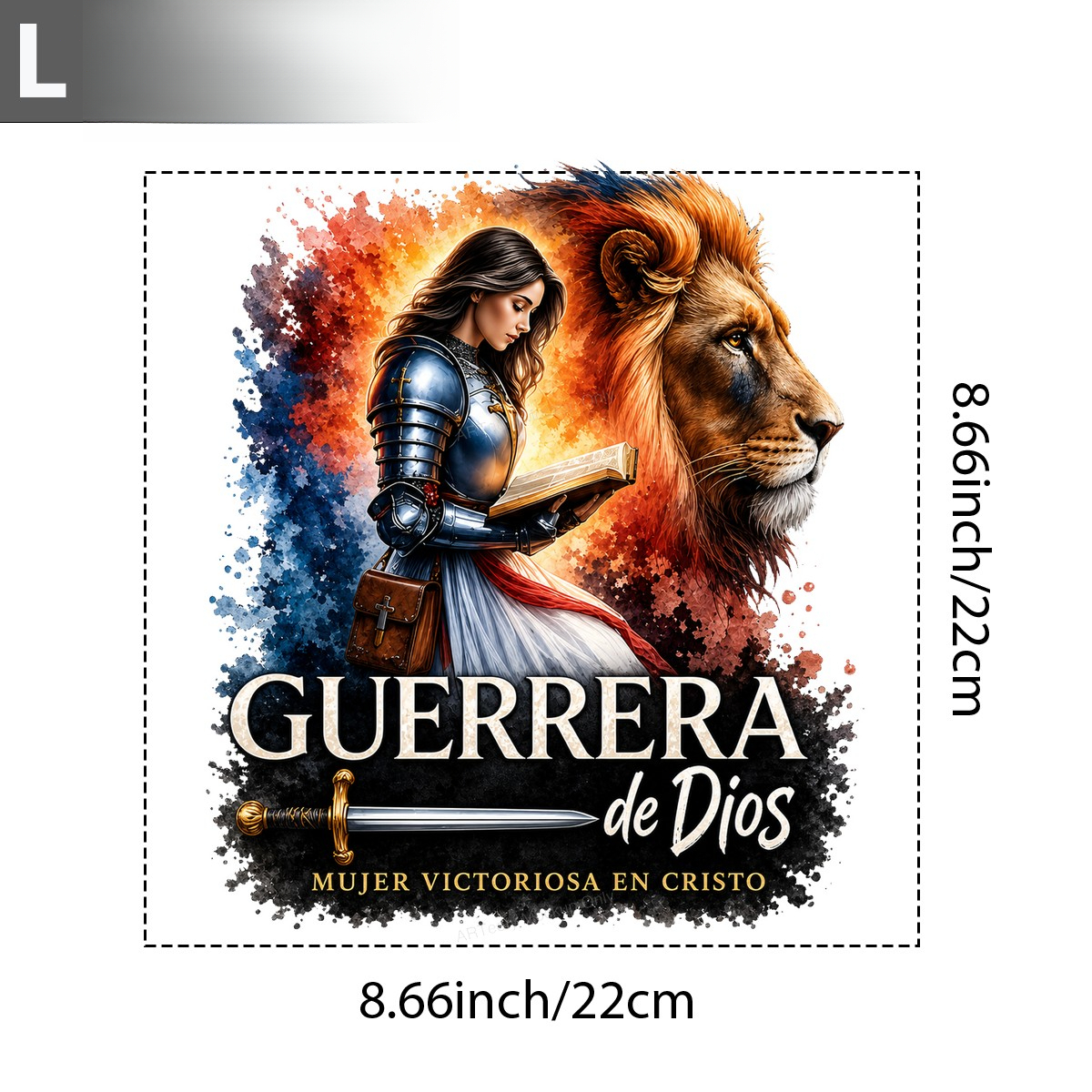 TEMU 3pcs 2d Flat Christian Warrior Stickers: Women In Christ, Warrior And Lion Art On Vinyl Heat Transfer Stickers, -on Designs, Suitable For