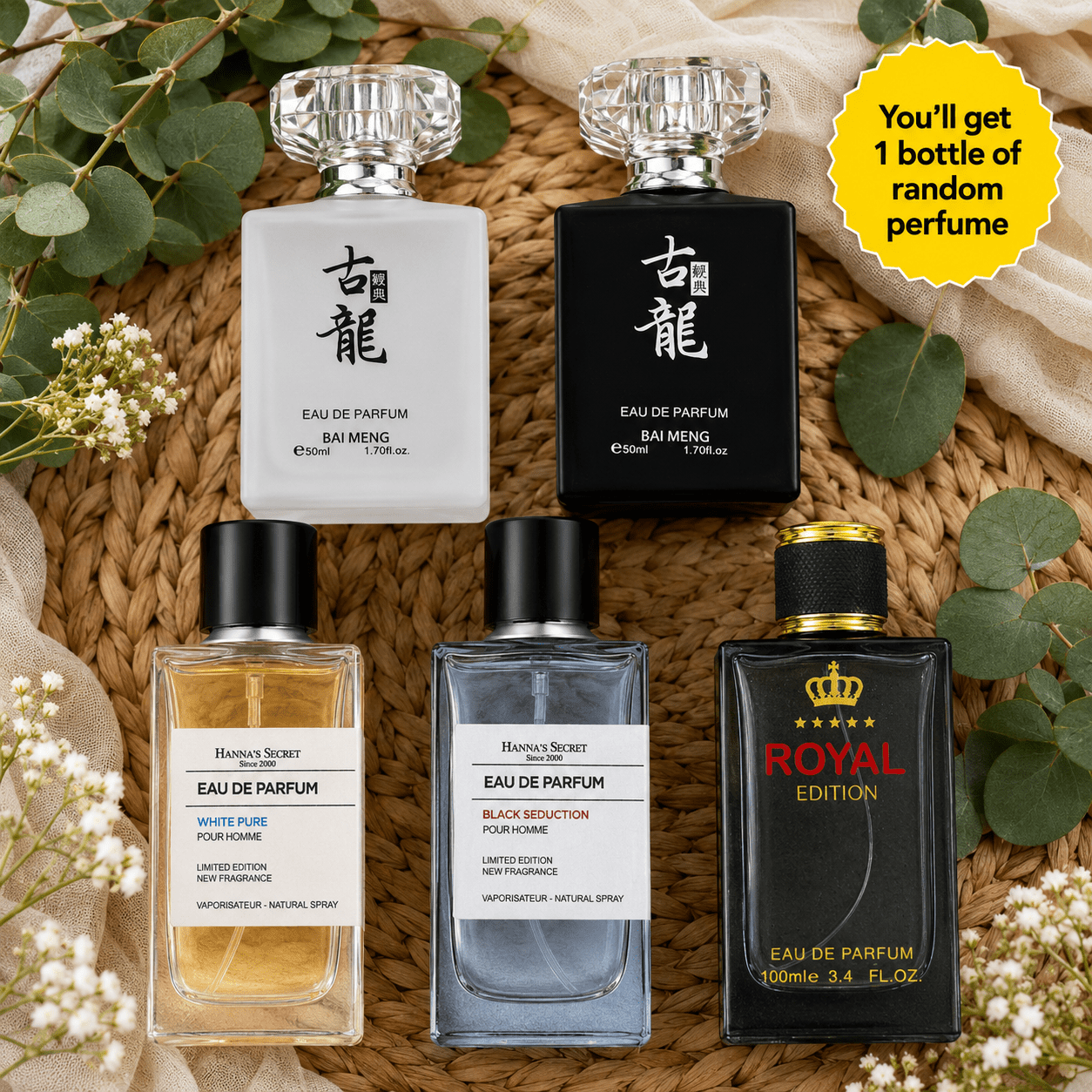 Bottle 5 Perfumes, 1 Pack, Long-lasting Cologne Perfume, Travel Size Eau De Toilette Fragrance, An , Sensual, And Long-lasting Oriental Fragrance