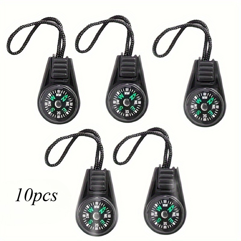 E-shop 10 Stk. Mini-Überlebenskompass, Outdoor-Camping-Wander-Taschenkompass, wasserdicht, Acryl für Paracord-Armband, Halskette, Schlüsselanhänger