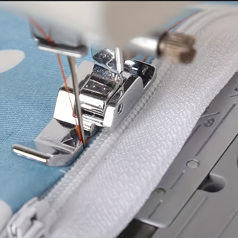TEMU Home Sewing Machine Zipper Presser Foot, Designed For Right Narrow Buckles, Ideal For Fabric Repairs And Sewing Machine Additions, Featuring A