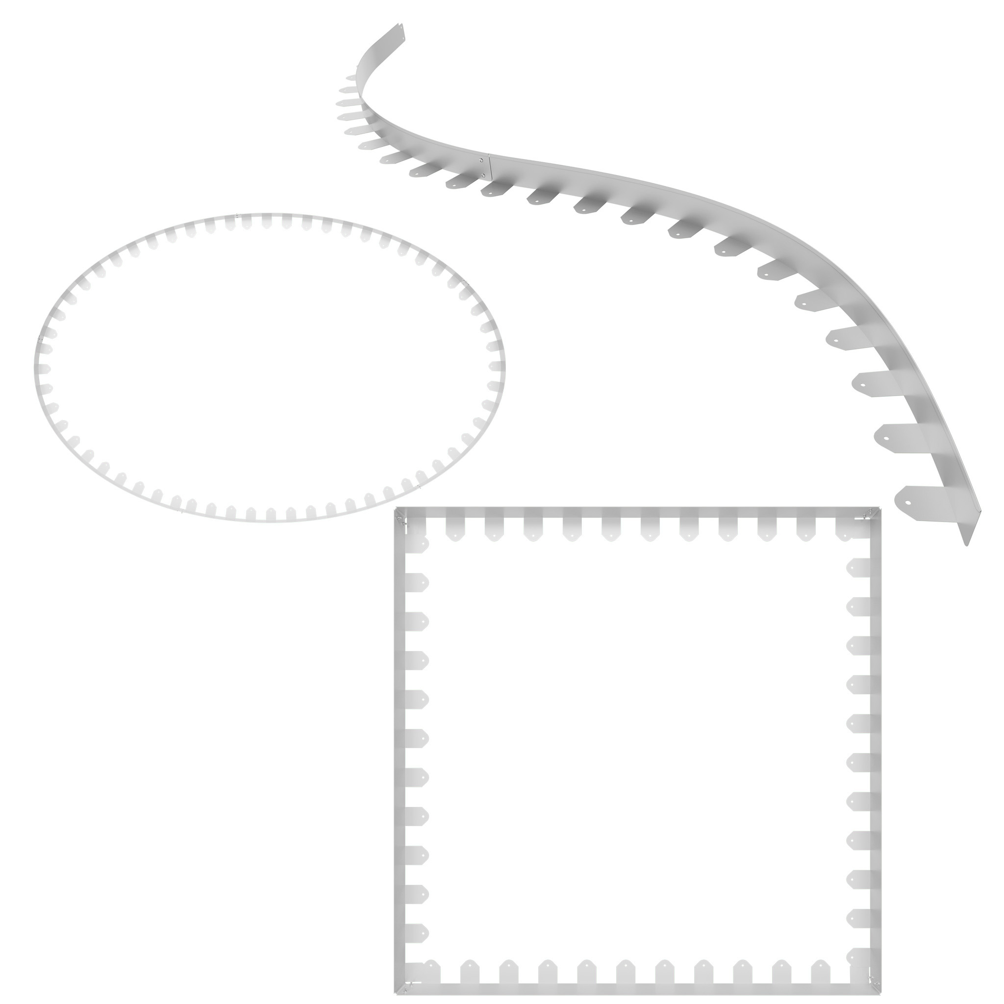 TEMU Clôture de Jardin Galvanisée Robuste - Bordure Flexible pour Pelouse avec Clous en Métal à la Corrosion, Installation Facile pour Parterres et