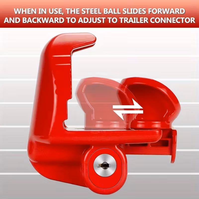 1pc   heavy duty trailer hitch lock universal fit 1 7 8 2 2 5 16 couplers steel construction knob control cutting   anti pry waterproof dustproof for vehicles trailers rvs red Product details 2