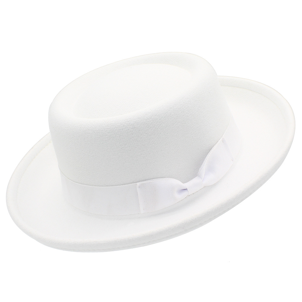 TEMU 1 British Vintage Fedora, Unisex Flat Top Wide Brim Hat With And Stylish Silhouette, Decorated With A Simple Bowknot. It Pairs Well With And
