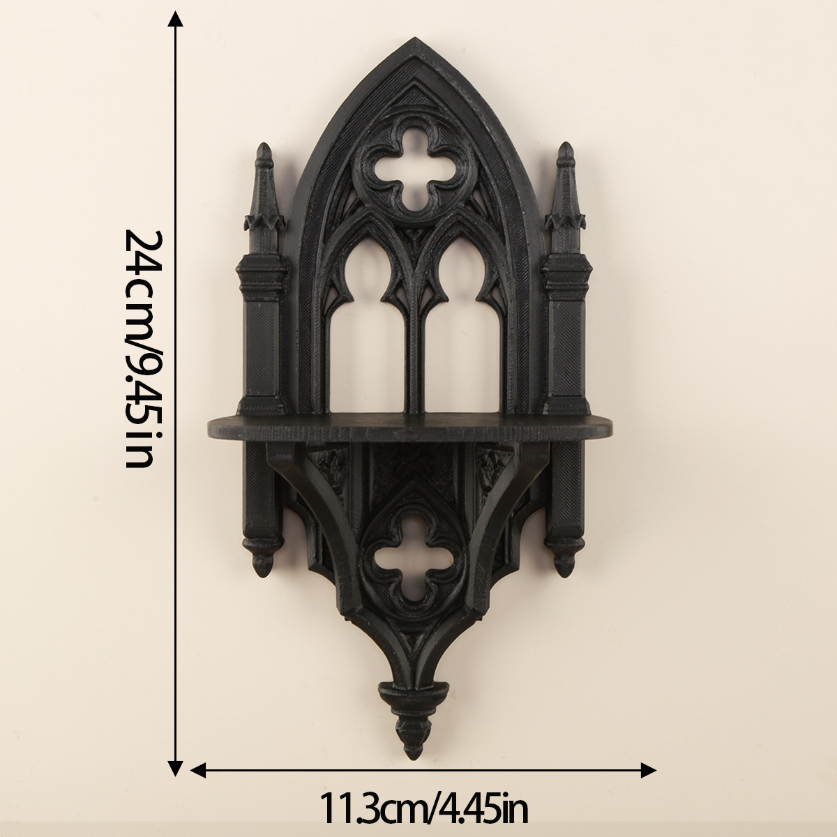 TEMU Étagère murale organisatrice 1 pièce à fenêtre pointue rétro, en plastique dur résistant à l', décoration murale pour comptoir mural pour entrée