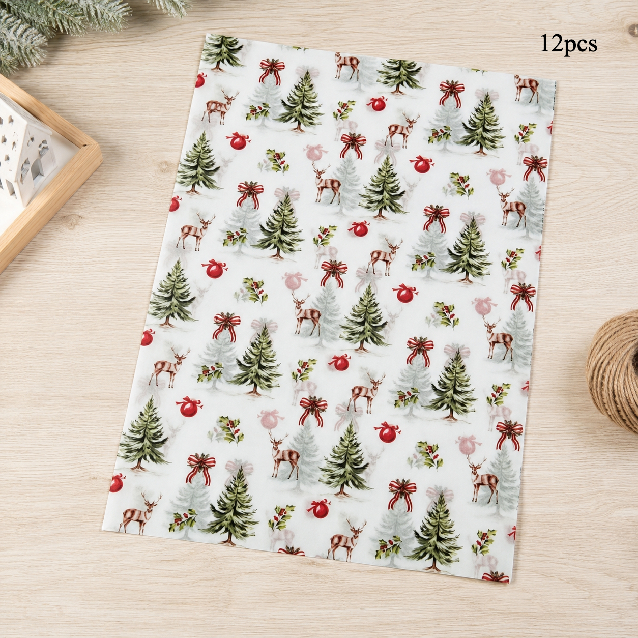 TEMU 12 Sheets Of Thin Christmas And Pathway Patterned Gift Wrapping Paper, For Christmas Gift Wrapping, Gifting, And Exchanging Presents. Not For