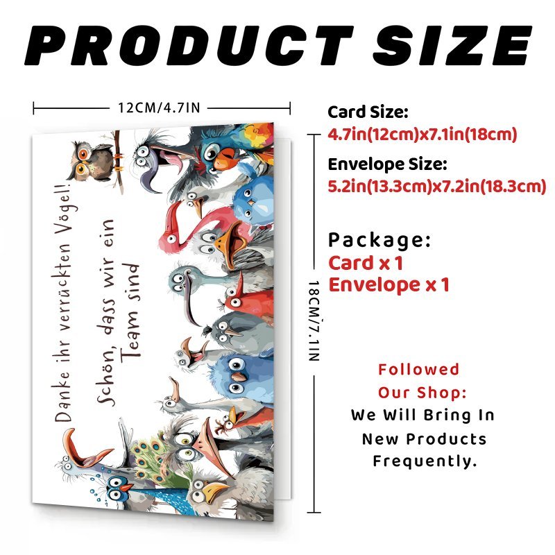 1pc German Danke , Dass Wir Einteam Sind Card, Thank You Boss Card, Gratitude Gift For Her/him, Suitable For Christmas Any Occasion