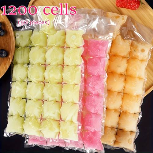 1200pcs 50 sheets of ice bags multi functional ice tray molds suitable for yogurt chocolate and other ice bag molds stackable and release molds high quality cooling bags