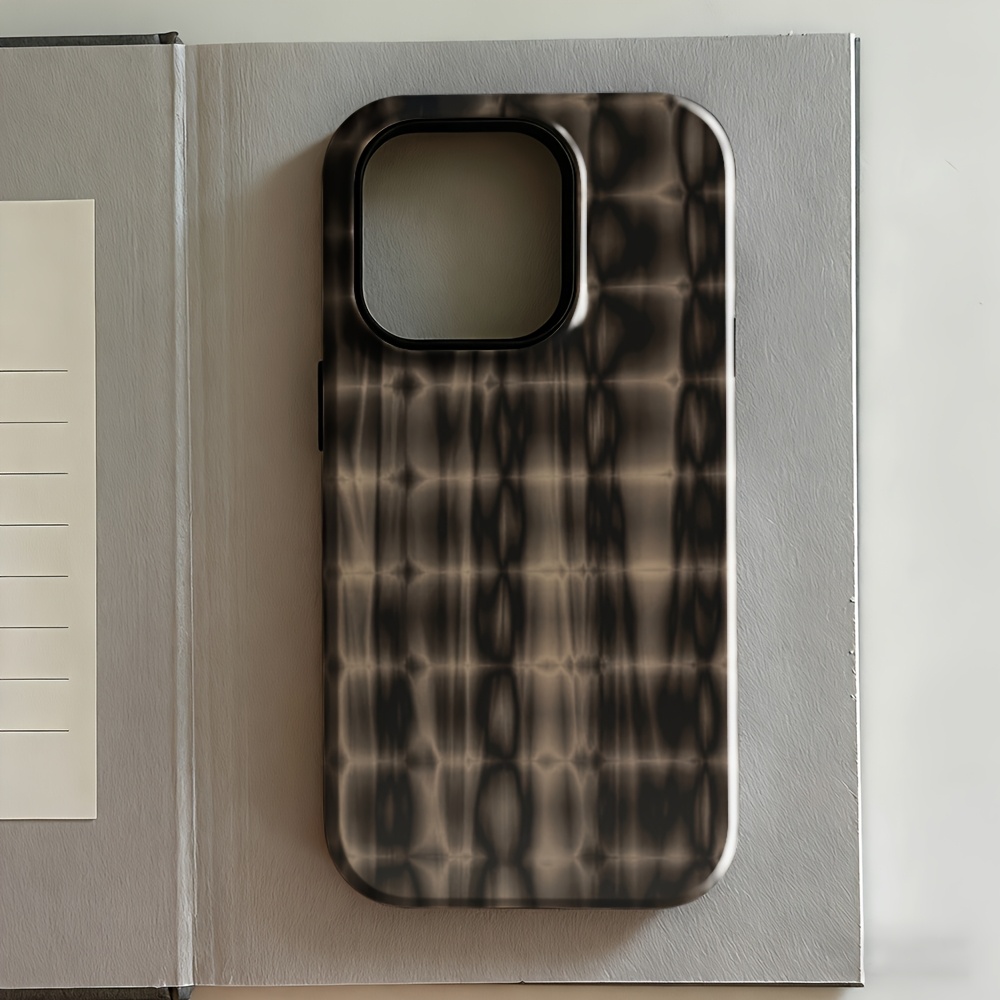 TEMU Phone Case: Brown Tie-dye Geometric Pattern Printed Phone Case, Suitable For Iphone 17/16/16e/15/14/13/12/11 Pro Max/air/xxr/xs Max/87 Plus,