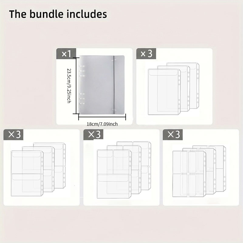 TEMU A5 Die Storage Book / Binder Die And Stamp Storage Folder / Page Protectors 1 Cover With 12 Sheets Pockets Set / Organizer Collection Case