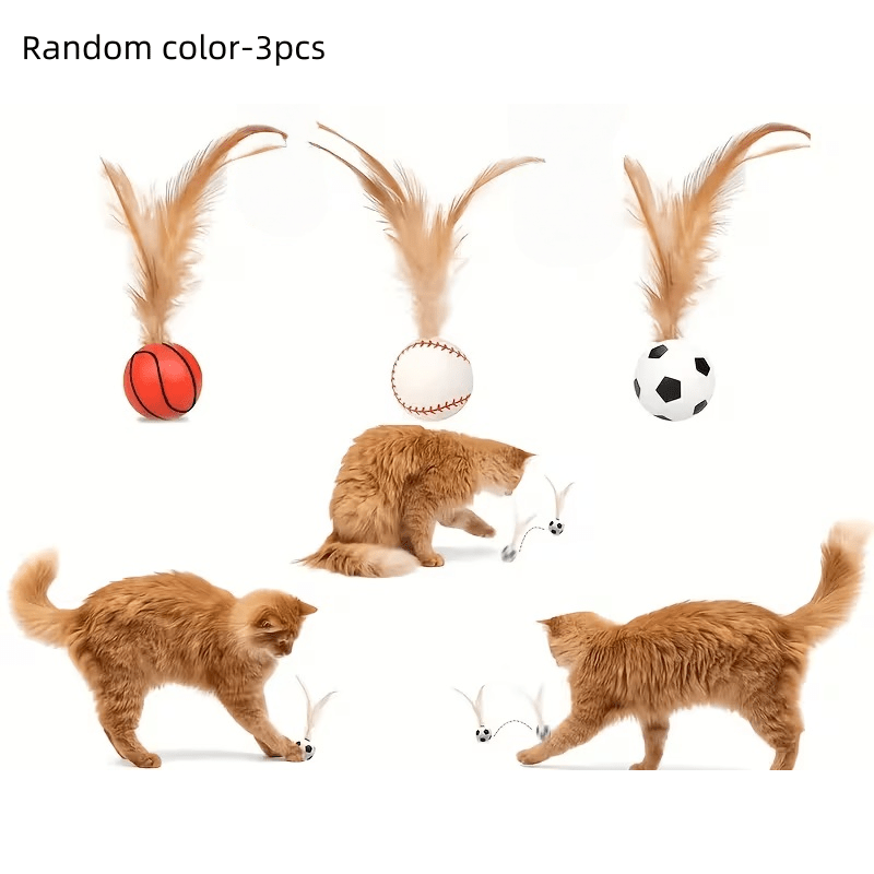 E-shop 3er/5er Set Neues Interaktives Katzenball-Spielzeug – Ultra-Leiser Selbstrollender Schwimmender Indoor-Spielzeug für Haustiere, Ungiftiger