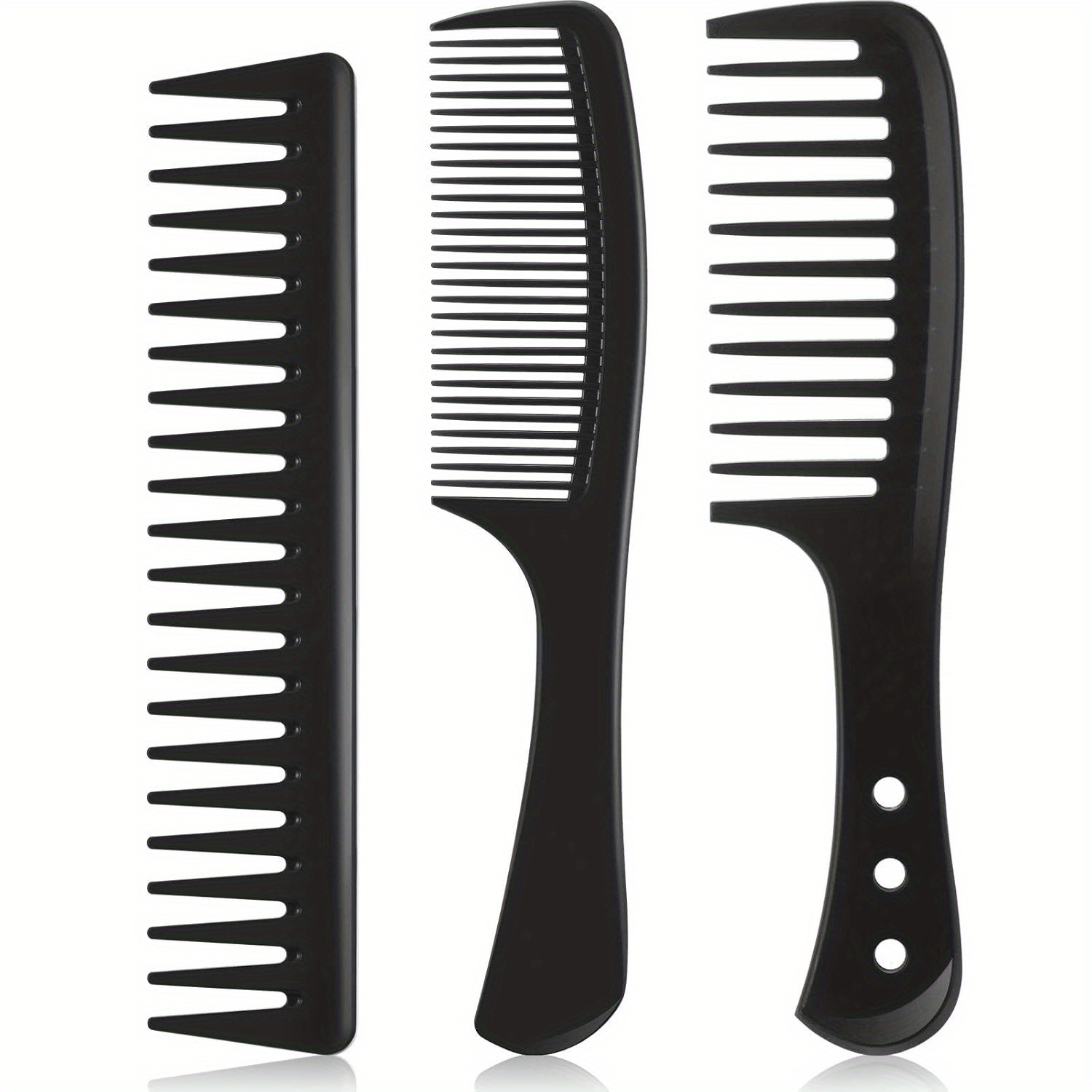 TEMU Peine de dientes anchos para peluquería, set de peinado , peine de corte de cabello de fibra de carbono, antistático y resistente al , adecuado