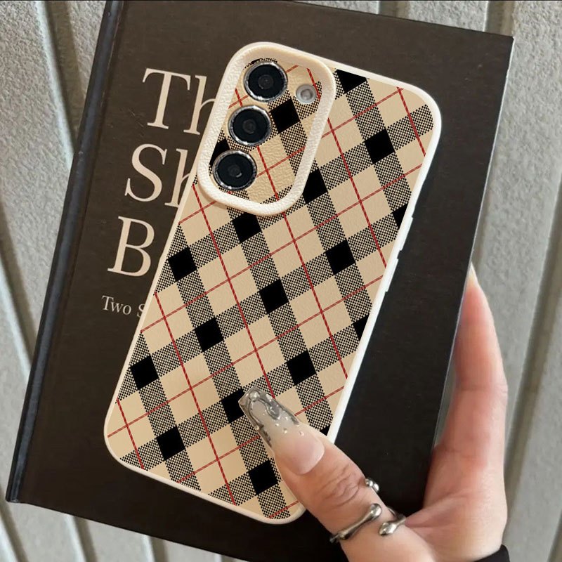 TEMU Phone Case - Classic Pattern Phone Case For Galaxy S23 Cover S22/s24/s21uitra/s20/a31/a32/a55/a72/a52s/a34/s23uitra/s10 Easy Tpu Shockproof